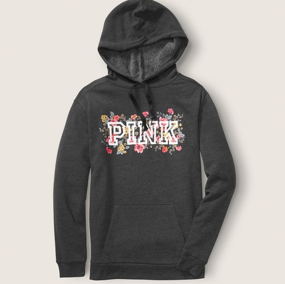 NWT🔥2021 PINK floral logo hoodie - Picture 2 of 5